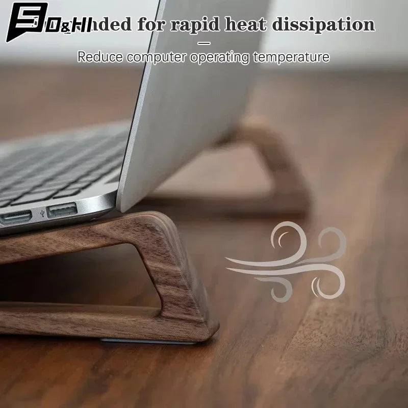 Laptop Stand, Wooden Vertical Laptop Stand for Desk, Bamboo Laptop Stand Compatible with Macbook Air Pro/Dell Xps/Surface Pro/Hp/Pixelbook/Lenovo,