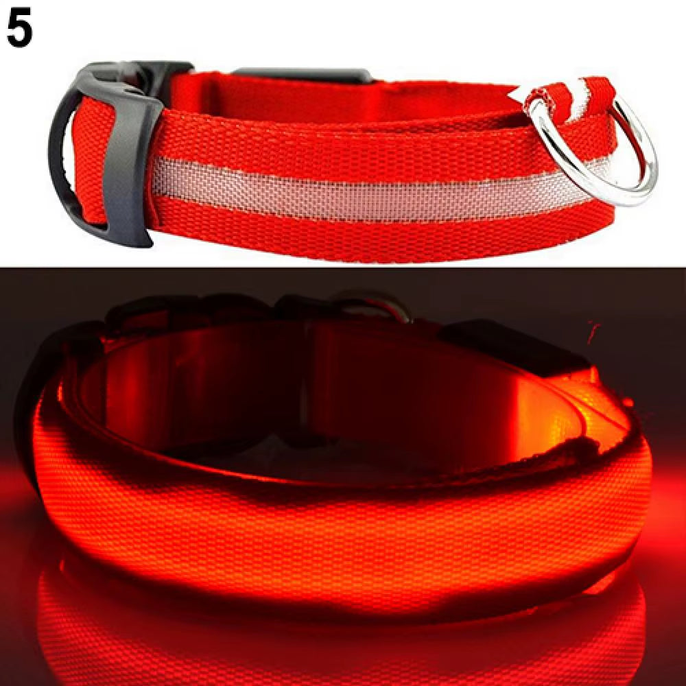 LED Dog Anti-Lost Collar Glowing Luminous LED Light Pet Collar Collar for Small Medium Large Dogs Collars Leads Safety Necklace