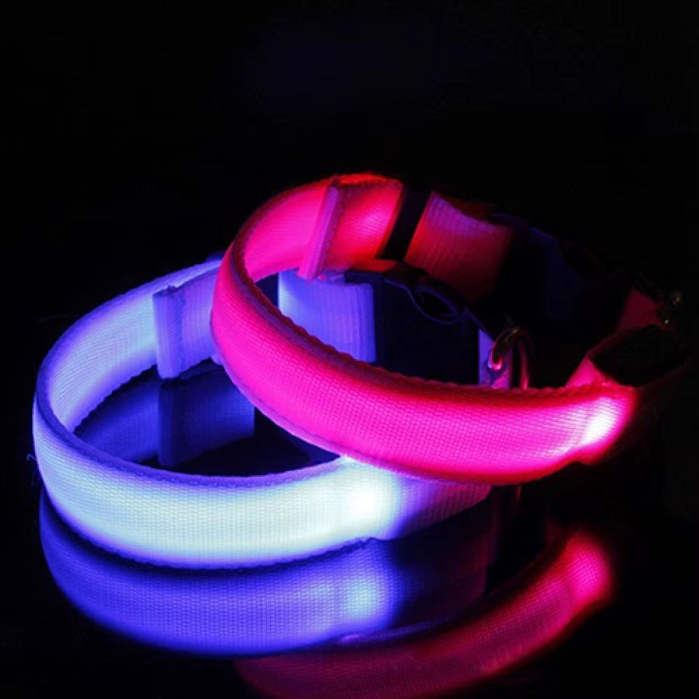 LED Dog Anti-Lost Collar Glowing Luminous LED Light Pet Collar Collar for Small Medium Large Dogs Collars Leads Safety Necklace