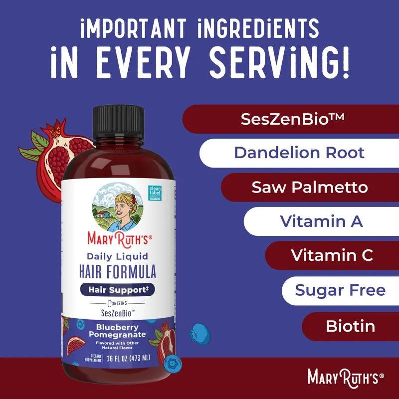 Maryruth’S Hair Care & Wellness Bundle – Daily Liquid Hair Formula 16 Oz & Liquid Morning Multivitamin + Hair Growth Dragon Fruit Melon