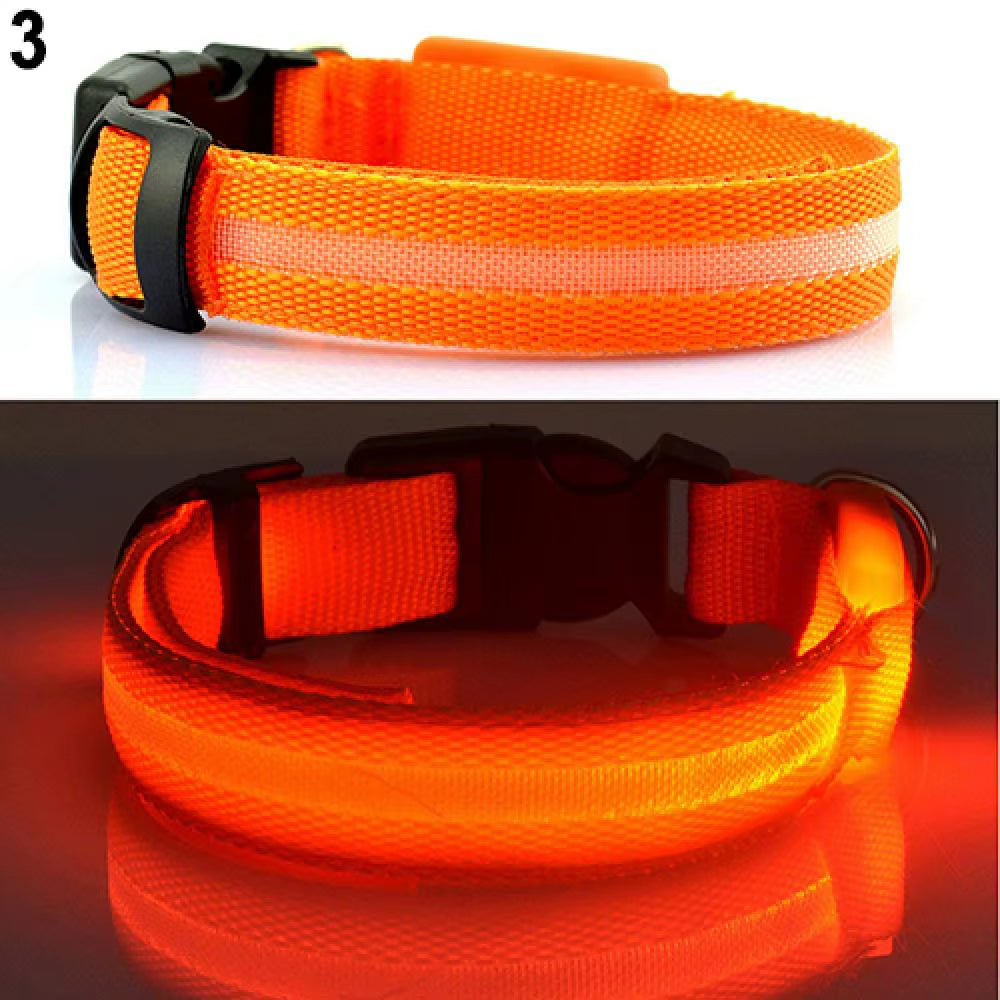 LED Dog Anti-Lost Collar Glowing Luminous LED Light Pet Collar Collar for Small Medium Large Dogs Collars Leads Safety Necklace