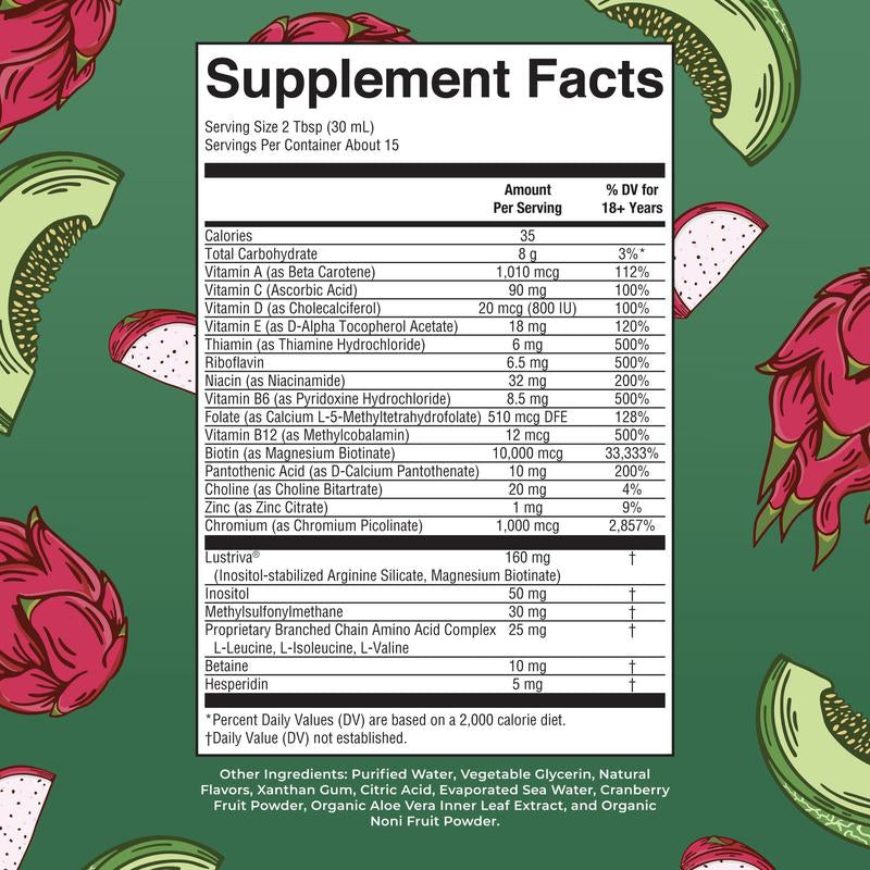 Maryruth’S Hair Care & Wellness Bundle – Daily Liquid Hair Formula 16 Oz & Liquid Morning Multivitamin + Hair Growth Dragon Fruit Melon