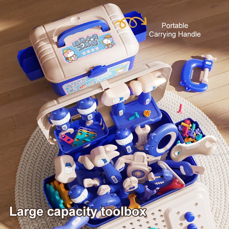 Children's Tool Set with Electric Toy Drill Kids Power Construction Toy Pretend Play Toy Tools Kit for Toddler Boys Girls Child
