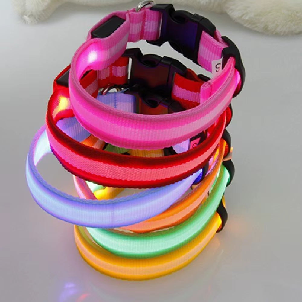LED Dog Anti-Lost Collar Glowing Luminous LED Light Pet Collar Collar for Small Medium Large Dogs Collars Leads Safety Necklace