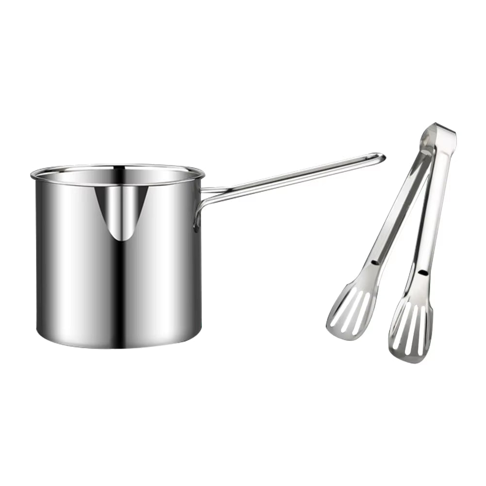 Deep Frying Pot 304 Stainless Steel Kitchen Fryer with Strainer Tempura Fryer Pan Fry Pot for French Fries Chicken Cooking Tools
