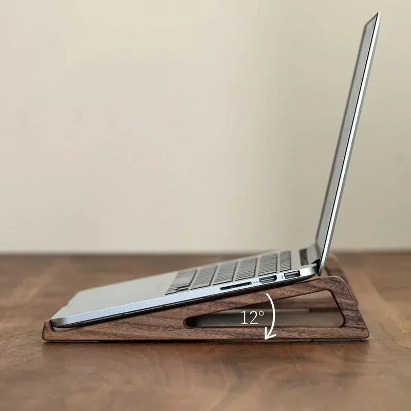 Laptop Stand, Wooden Vertical Laptop Stand for Desk, Bamboo Laptop Stand Compatible with Macbook Air Pro/Dell Xps/Surface Pro/Hp/Pixelbook/Lenovo,