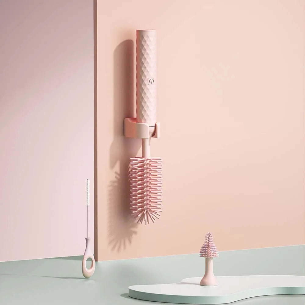 Electric 360-Degree Rotating Silicone Bottle Brush Set for Baby Pacifiers with 1200mAh Lithium Battery