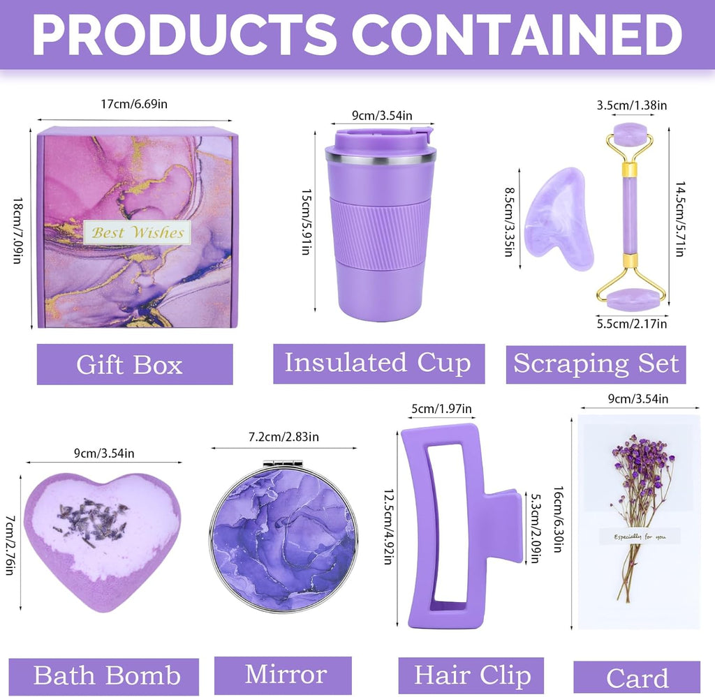Purple Birthday Gifts for Women Sister Best Friend Mom 30Th 40Th 50Th 60Th Birthday Gifts for Her Care Package for Women Relaxing Spa Gift Basket Woman