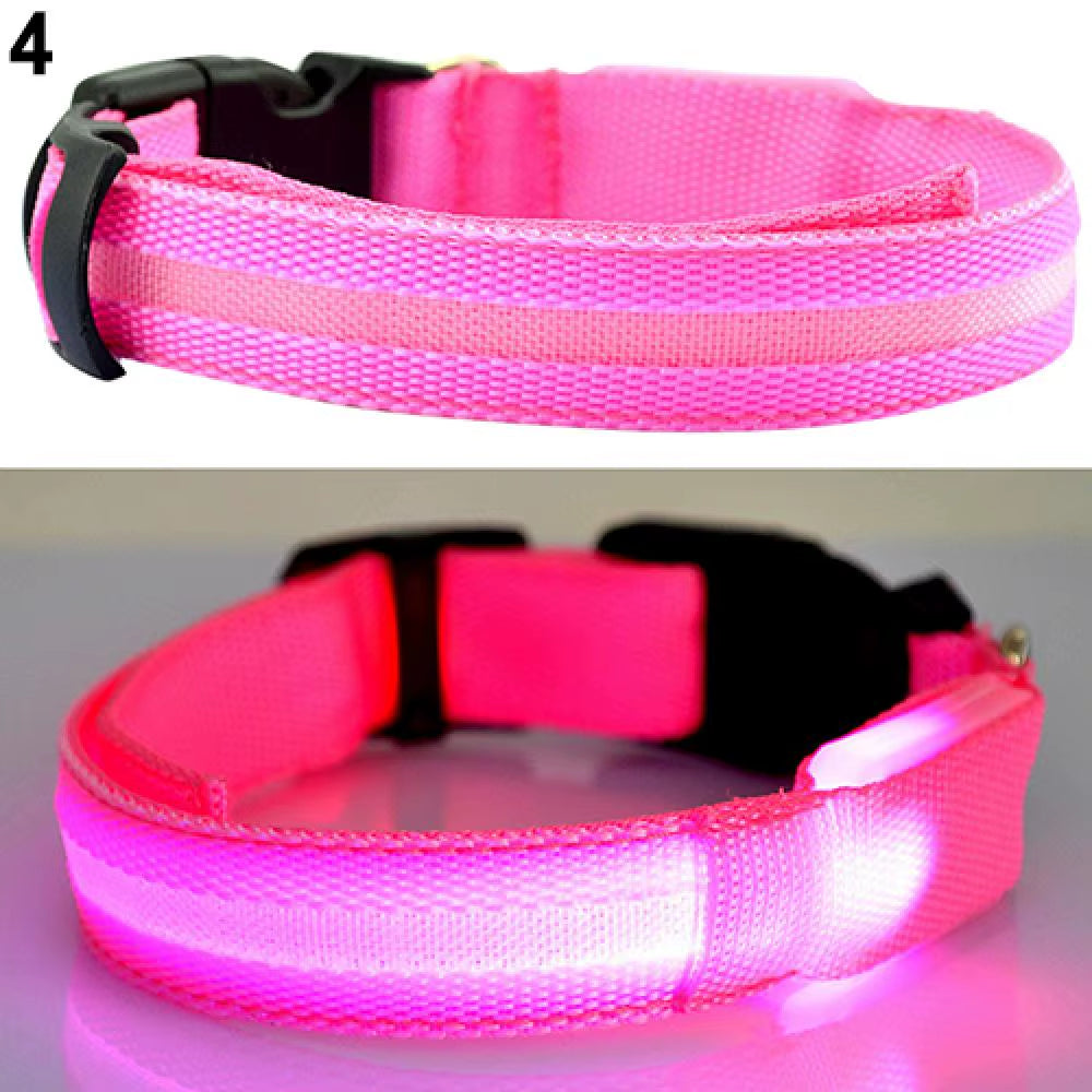 LED Dog Anti-Lost Collar Glowing Luminous LED Light Pet Collar Collar for Small Medium Large Dogs Collars Leads Safety Necklace