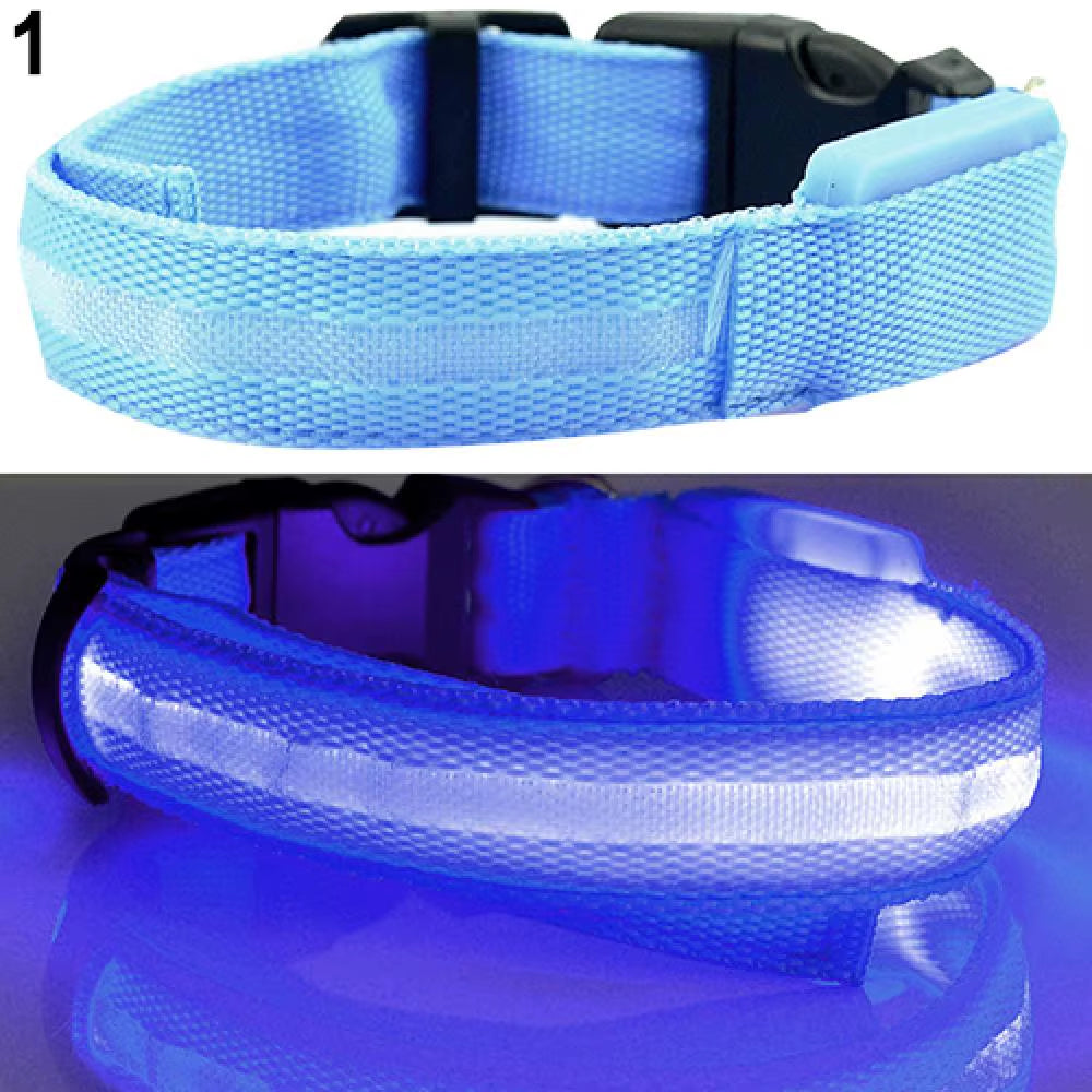 LED Dog Anti-Lost Collar Glowing Luminous LED Light Pet Collar Collar for Small Medium Large Dogs Collars Leads Safety Necklace