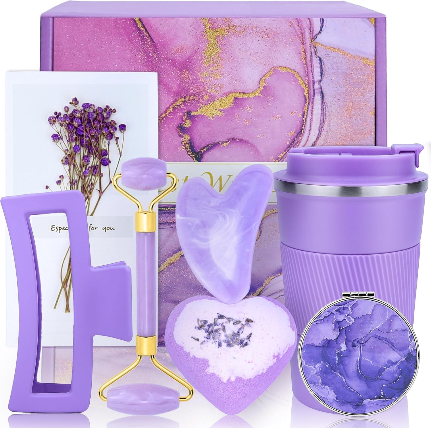 Purple Birthday Gifts for Women Sister Best Friend Mom 30Th 40Th 50Th 60Th Birthday Gifts for Her Care Package for Women Relaxing Spa Gift Basket Woman